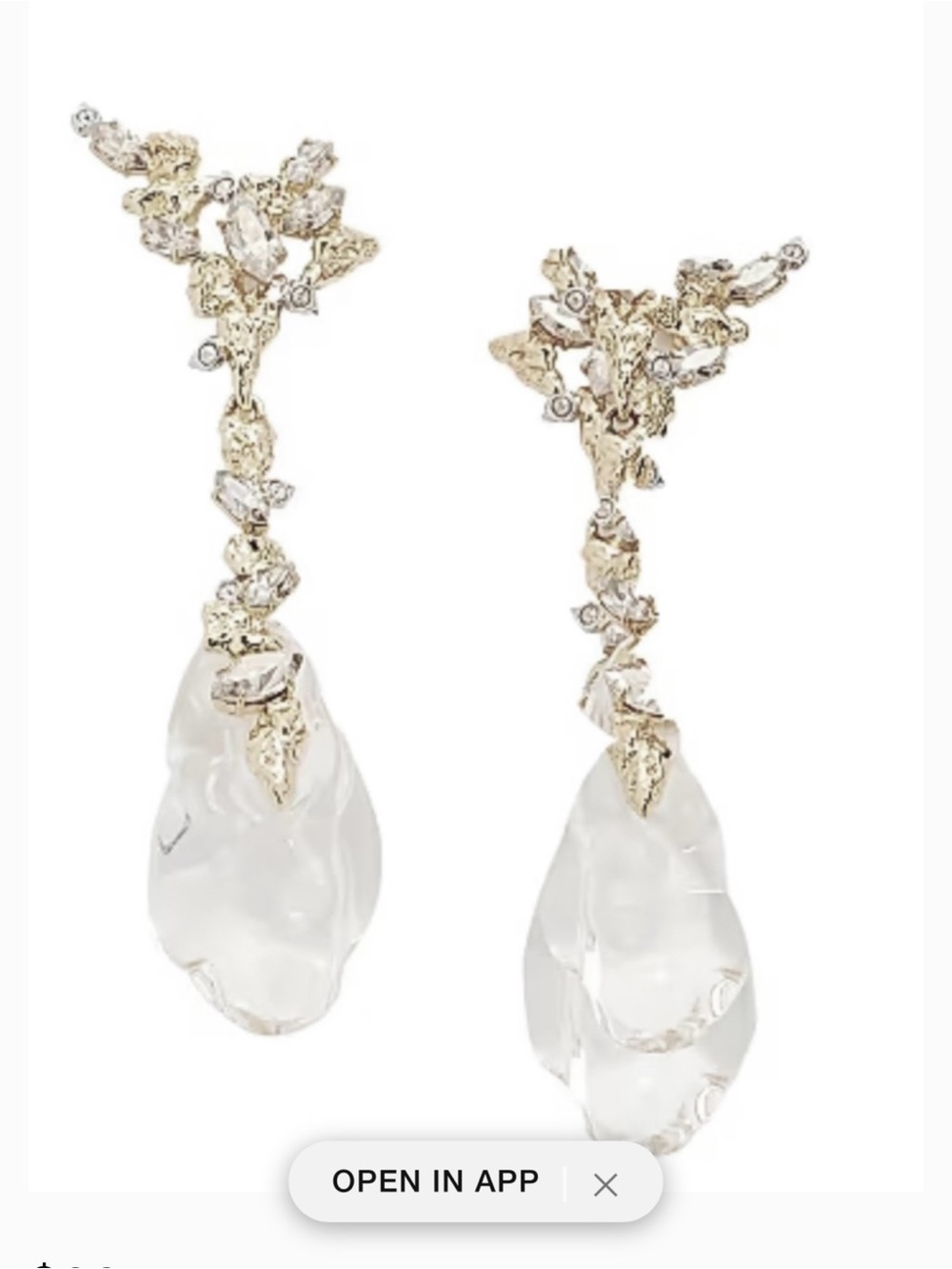 Alexis Bittar Dream Rain Gold and Clear Crystal Drop Earrings